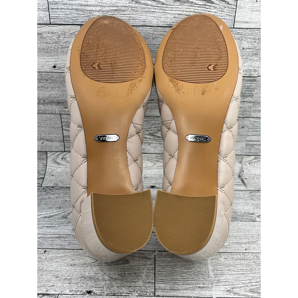 Vionic Ruby Beige Quilted Leather Patent Cap Toe … - image 7